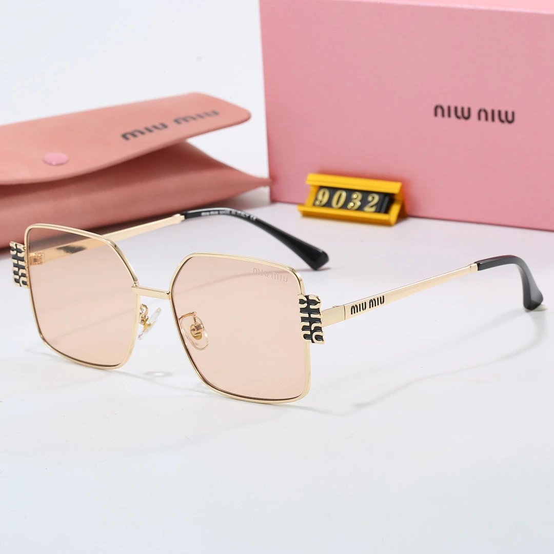 Miu Miu Brown Tinted Lens Square Sunglasses, Polished Frame Style 13