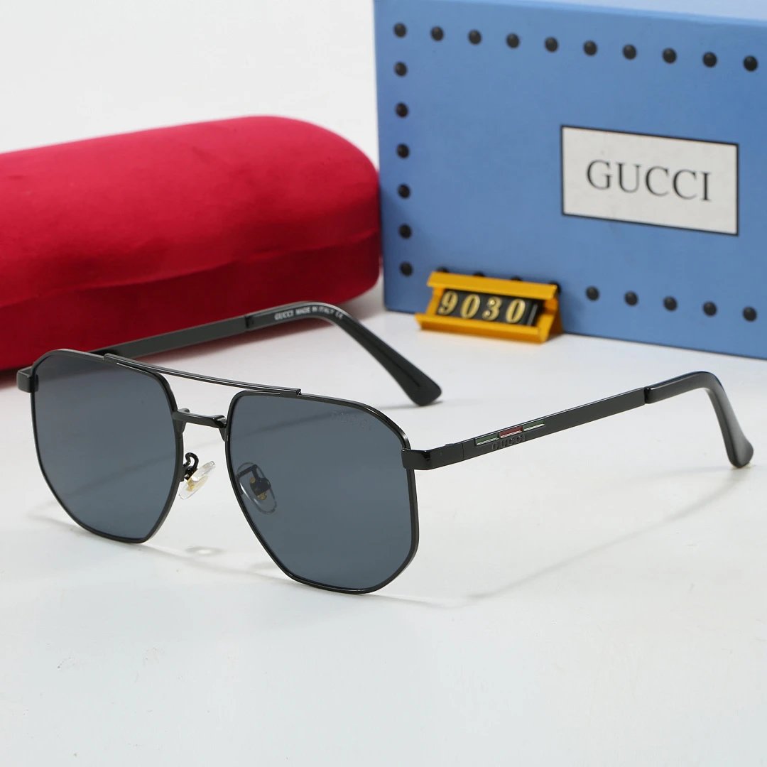 Gucci Tinted Lens Square Sunglasses, Polished Frame Style 23