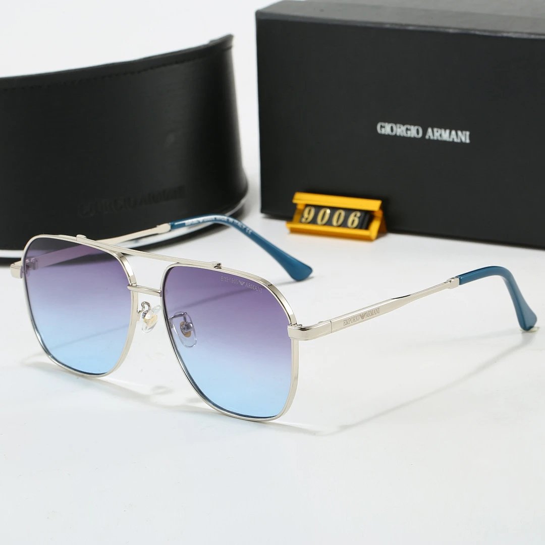 Armani Black Tinted Lens Square Sunglasses, Polished Frame Style 05