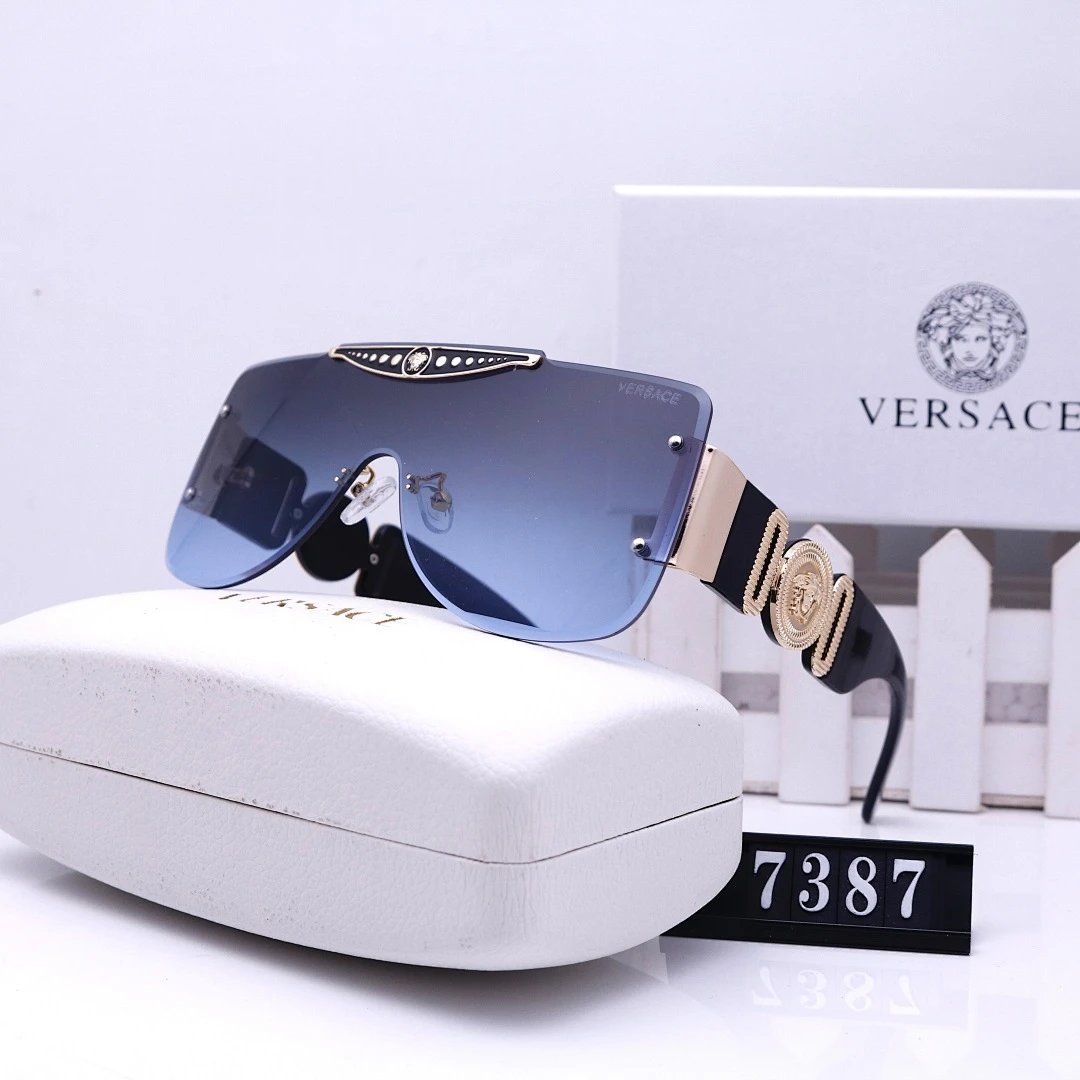 Versace Gray Tinted Lens Square Sunglasses, Polished Frame Style 34