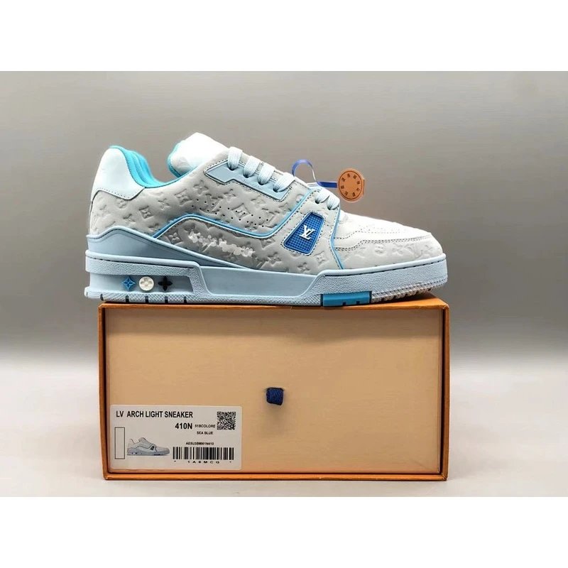 Trainer Low Top Sneakers calf   round toe lace-up low-top Teal - Style 8