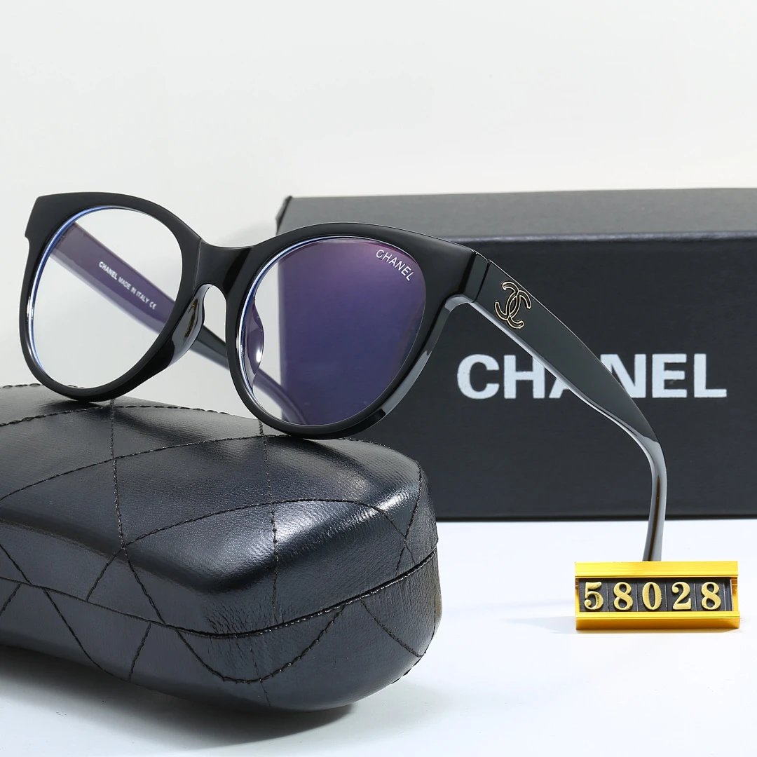 Chanel Black Tinted Lens Square Sunglasses, Polished Frame Style 14