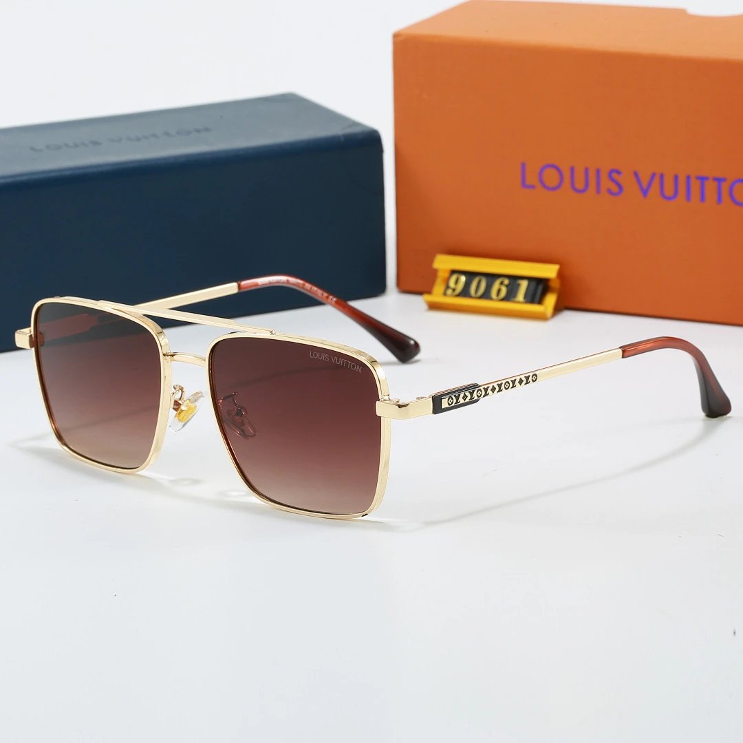 Louis Vuitton Brown Tinted Lens Square Sunglasses, Polished Frame Style 20