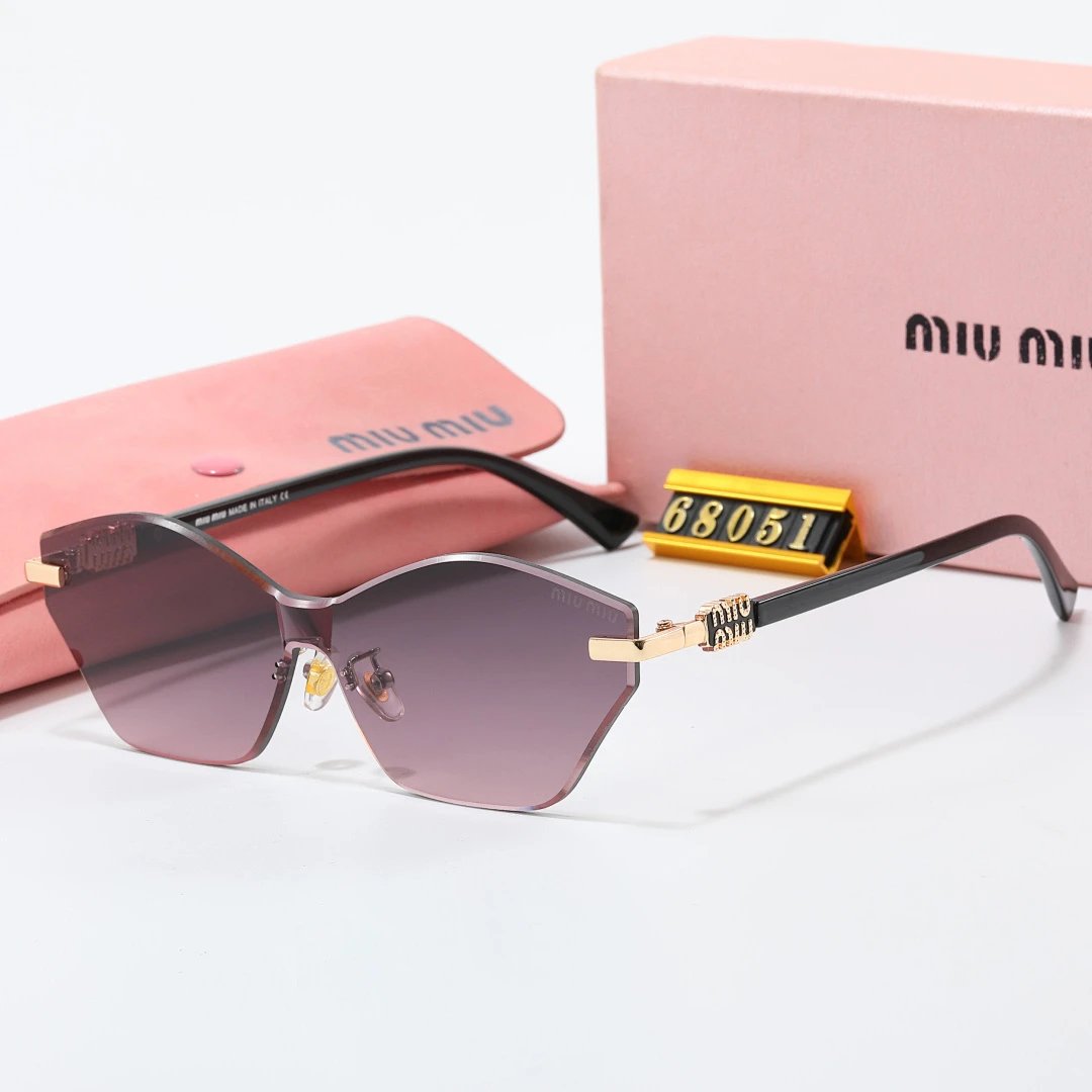 Miu Miu Brown Tinted Lens Square Sunglasses, Polished Frame Style 11