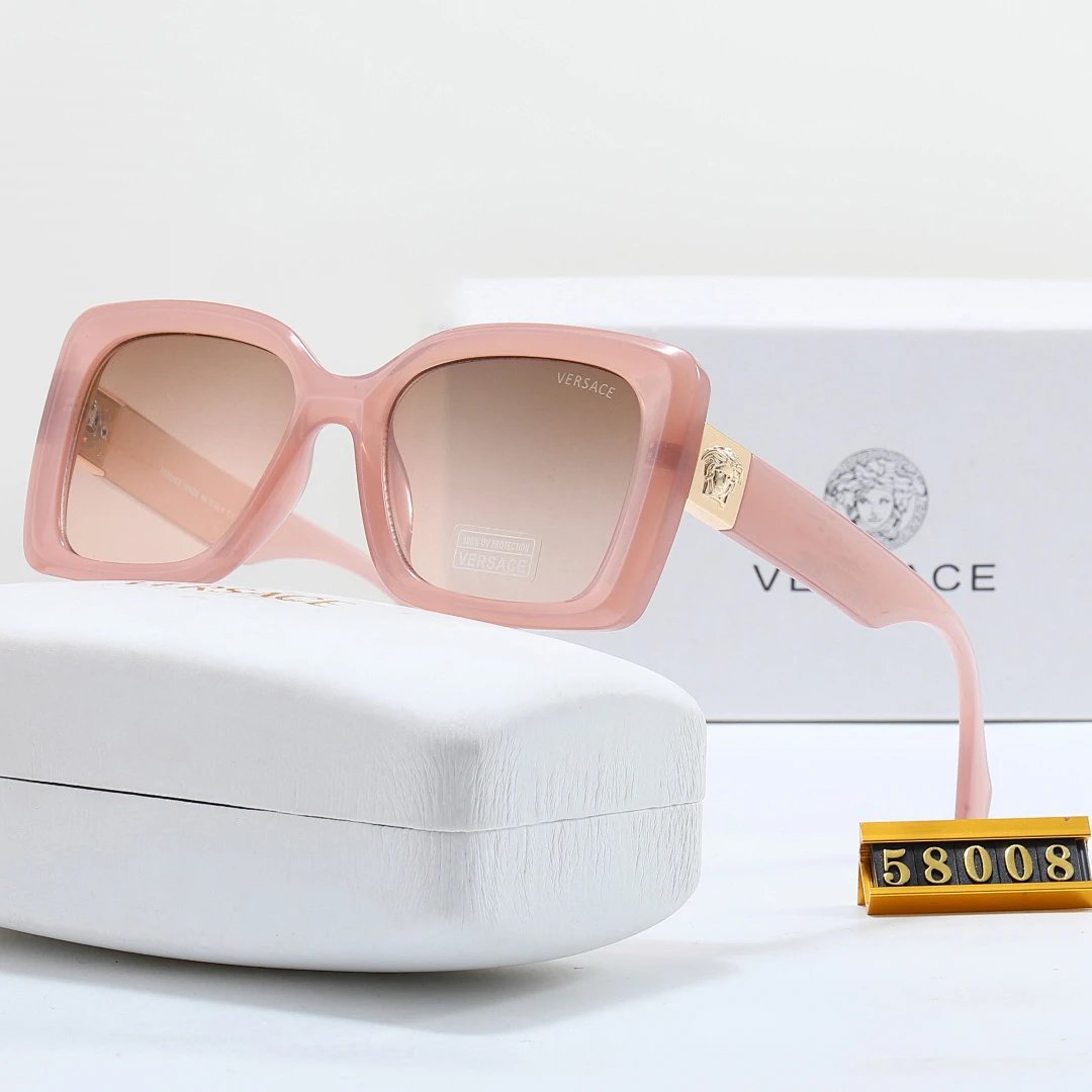 Versace Brown Tinted Lens Square Sunglasses, Polished Frame Style 23