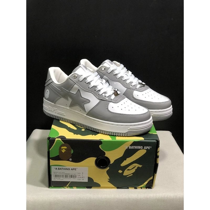 BAPE STA Low Top Sneakers low-top Grey White - Style 19