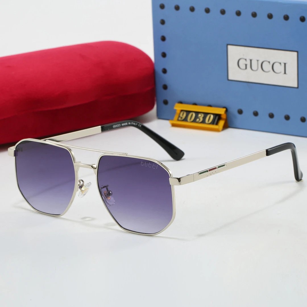 Gucci Tinted Lens Square Sunglasses, Polished Frame Style 22