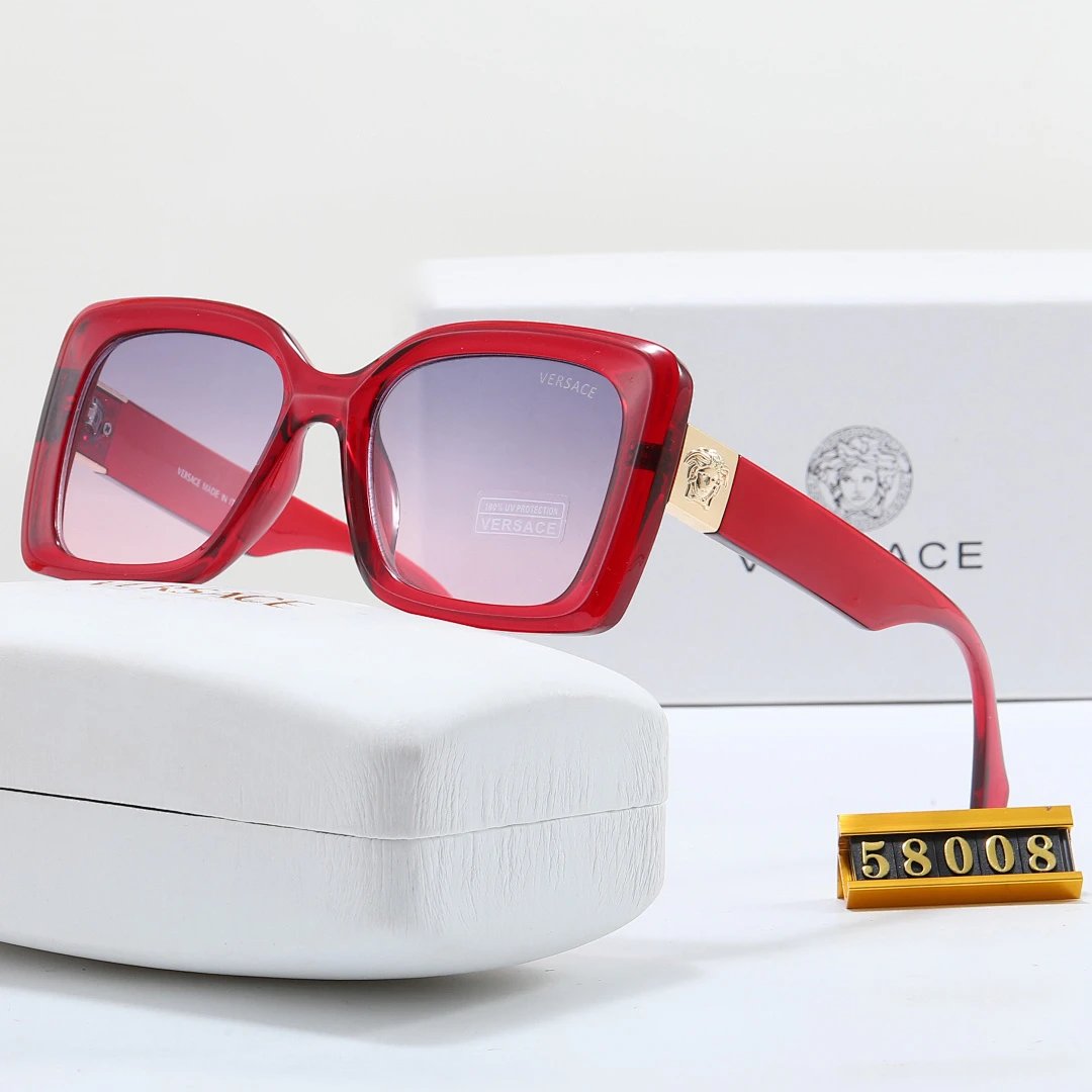 Versace Brown Tinted Lens Square Sunglasses, Polished Frame Style 19