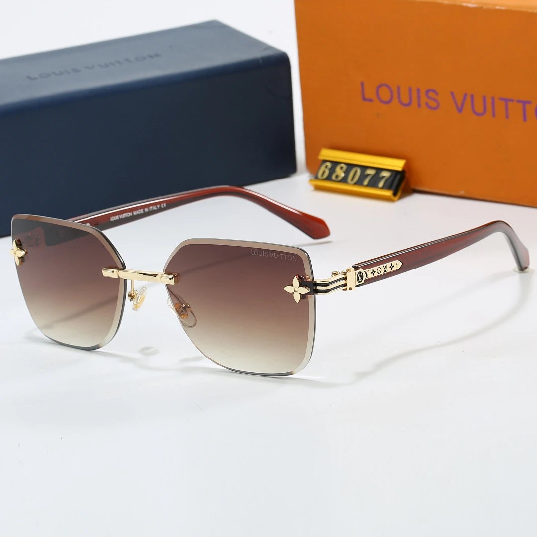Louis Vuitton Black Tinted Lens Square Sunglasses, Polished Frame Style 02