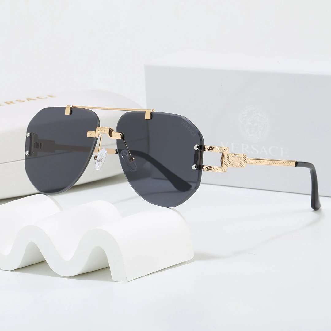 Versace Black Tinted Lens Square Sunglasses, Polished Frame Style 20
