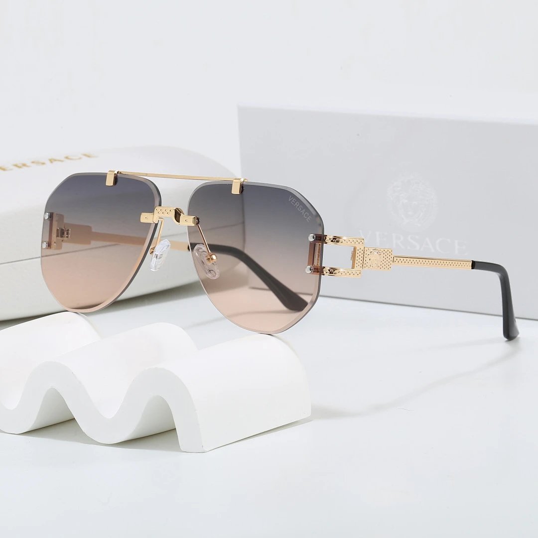 Versace Gray Tinted Lens Square Sunglasses, Polished Frame Style 19
