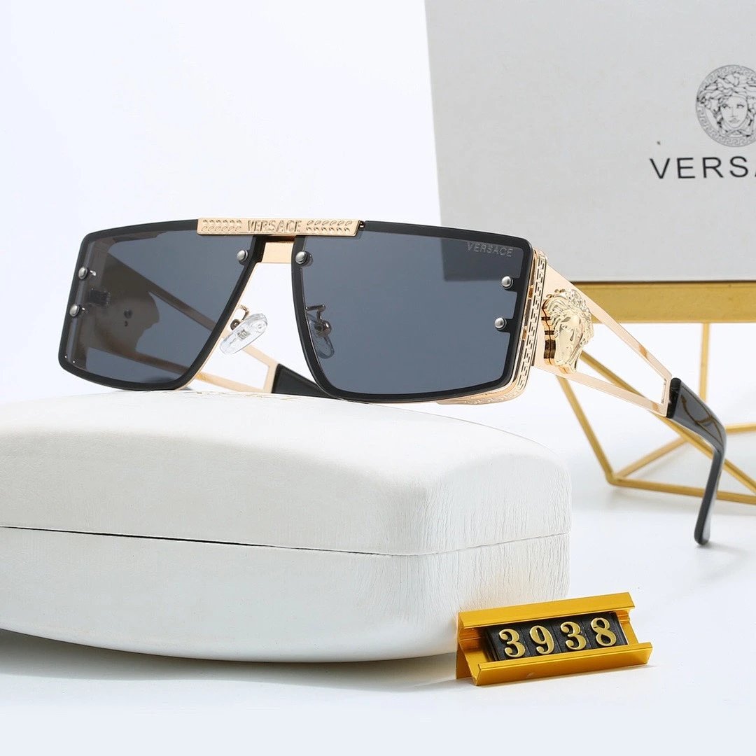 Versace Gray Tinted Lens Square Sunglasses, Polished Frame Style 11