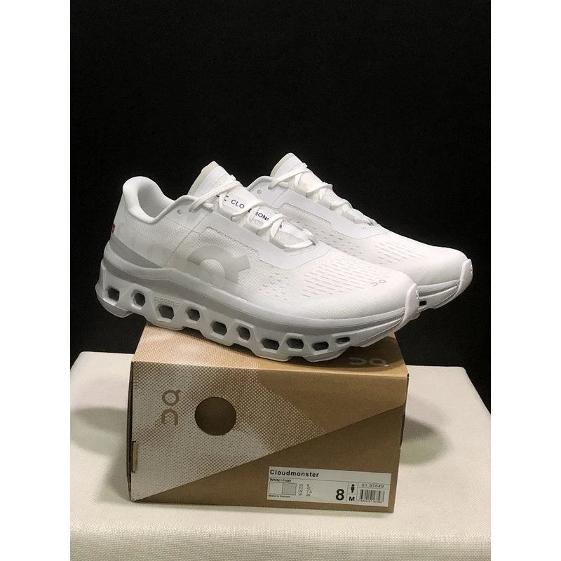 On Cloudmonster 1 Men's Cushioned Everyday Shoe White Gray - Style 11