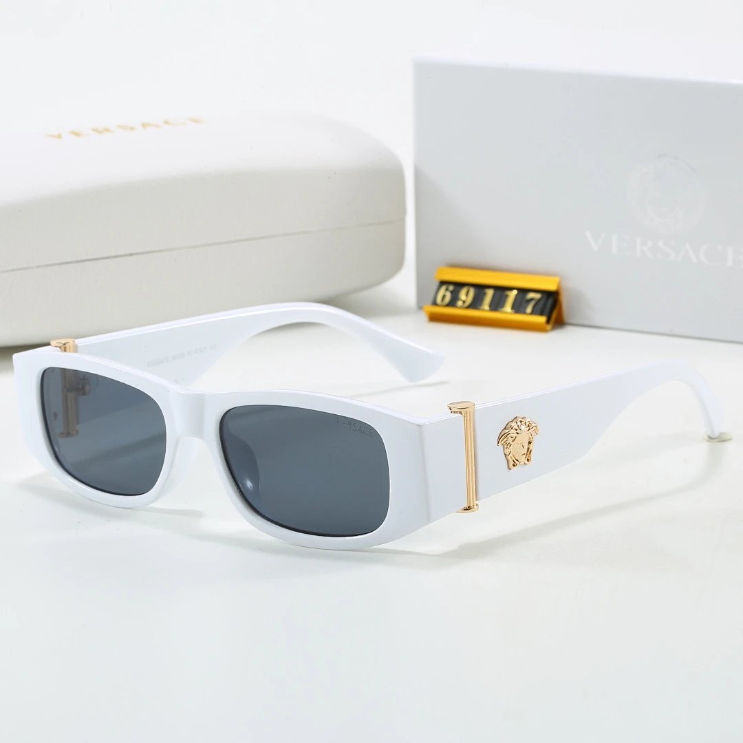 Versace Gray Tinted Lens Square Sunglasses, Polished Frame Style 20