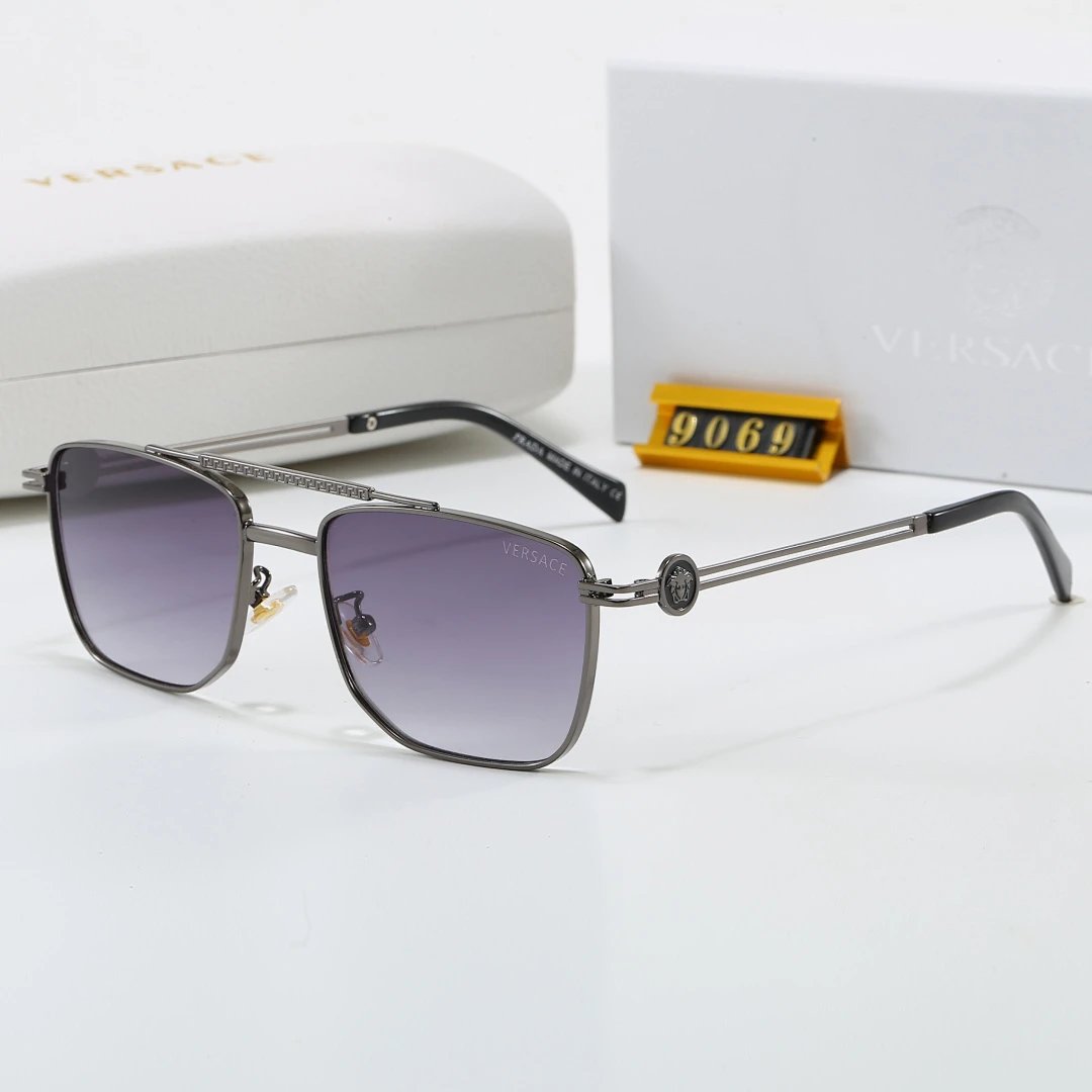 Versace Gray Tinted Lens Square Sunglasses, Polished Frame Style 09