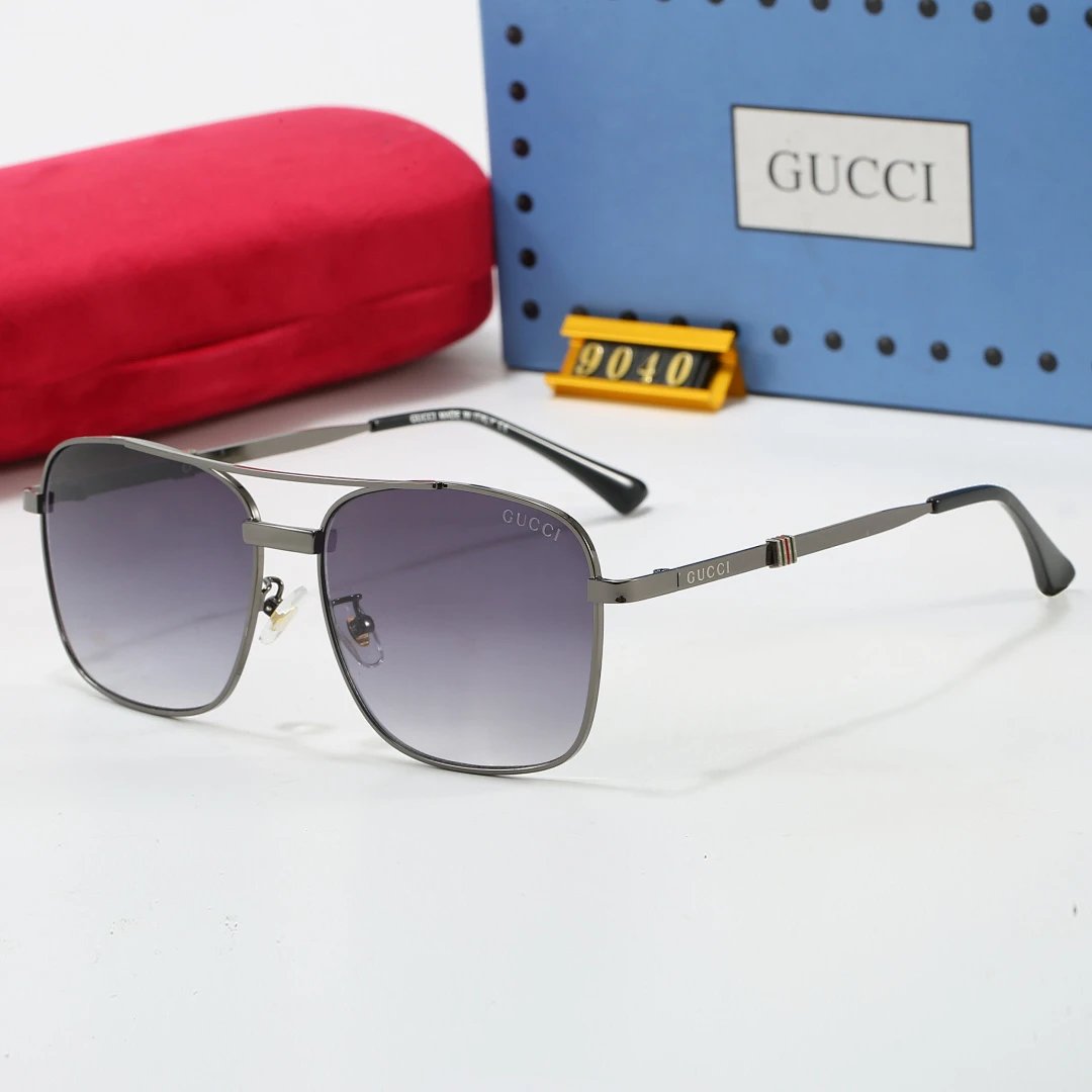 Gucci Tinted Lens Square Sunglasses, Polished Frame Style 37