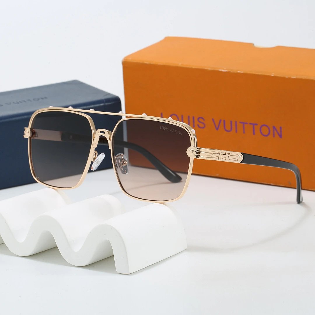 Louis Vuitton Brown Tinted Lens Square Sunglasses, Polished Frame Style 18
