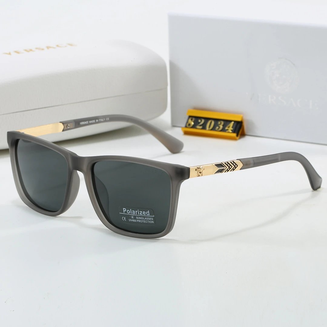 Versace Black Tinted Lens Square Sunglasses, Polished Frame Style 08