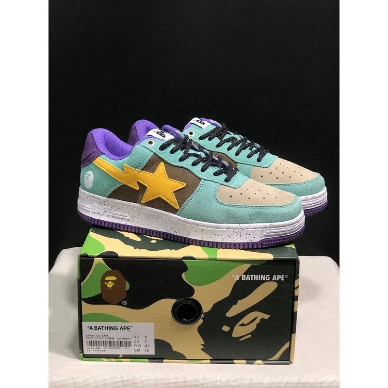 BAPE STA Low Top Sneakers low-top Teal Brown - Style 12