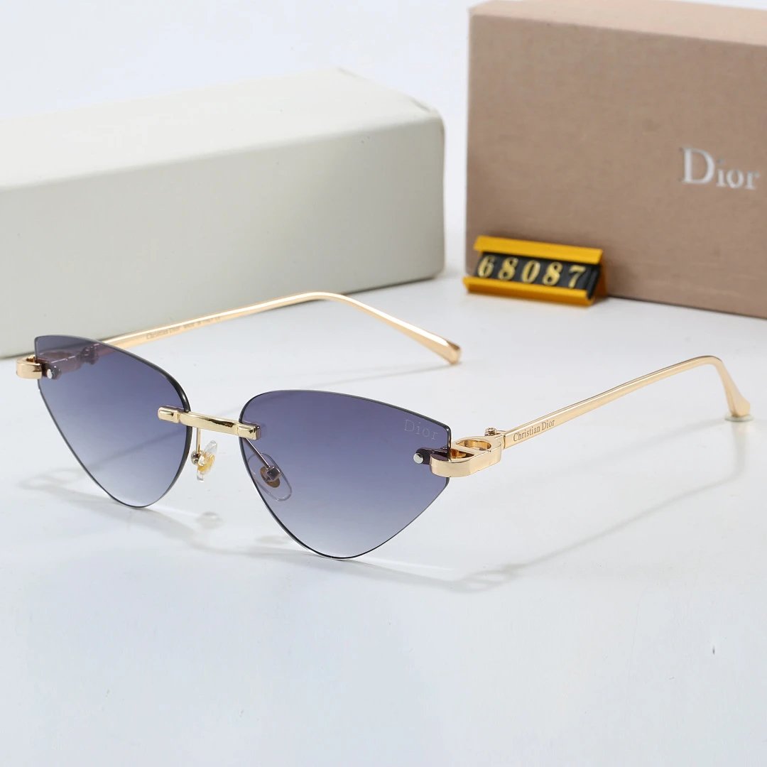 Dior Gold Tinted Lens Square Sunglasses, Metal Frame Style 09