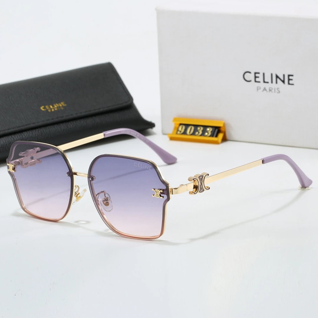 Celine Black Tinted Lens Square Sunglasses, Polished Frame Style 21