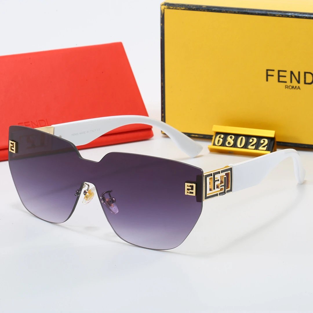 Fendi Brown Tinted Lens Square Sunglasses, Polished Frame Style 14