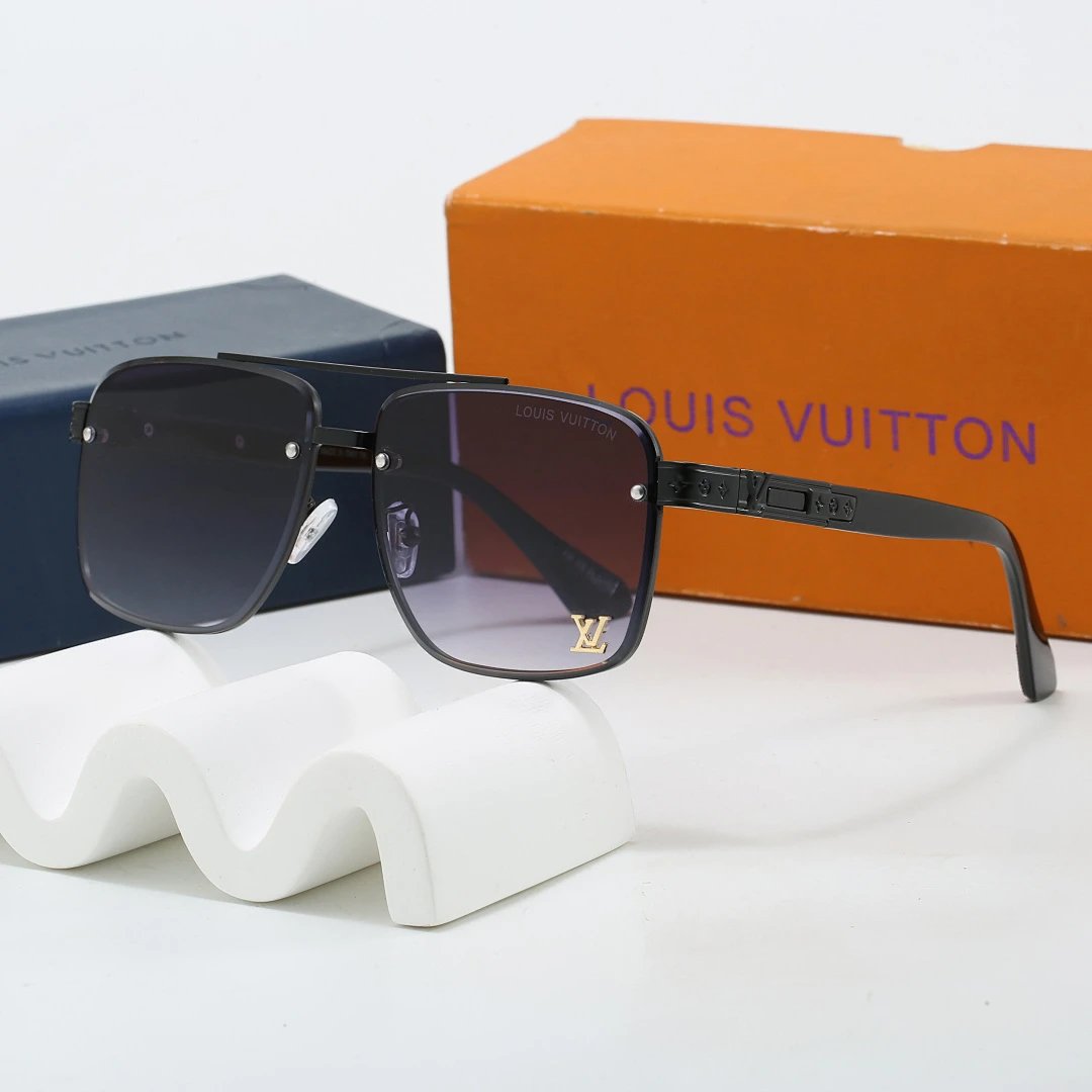 Louis Vuitton Tinted Lens Square Sunglasses, Polished Frame Style 20