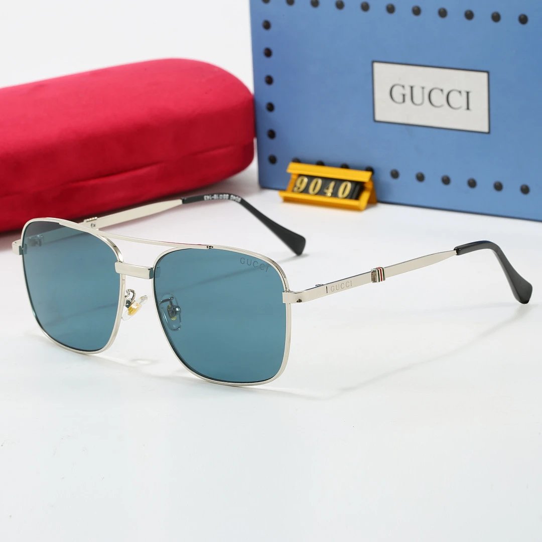 Gucci Tinted Lens Square Sunglasses, Polished Frame Style 36