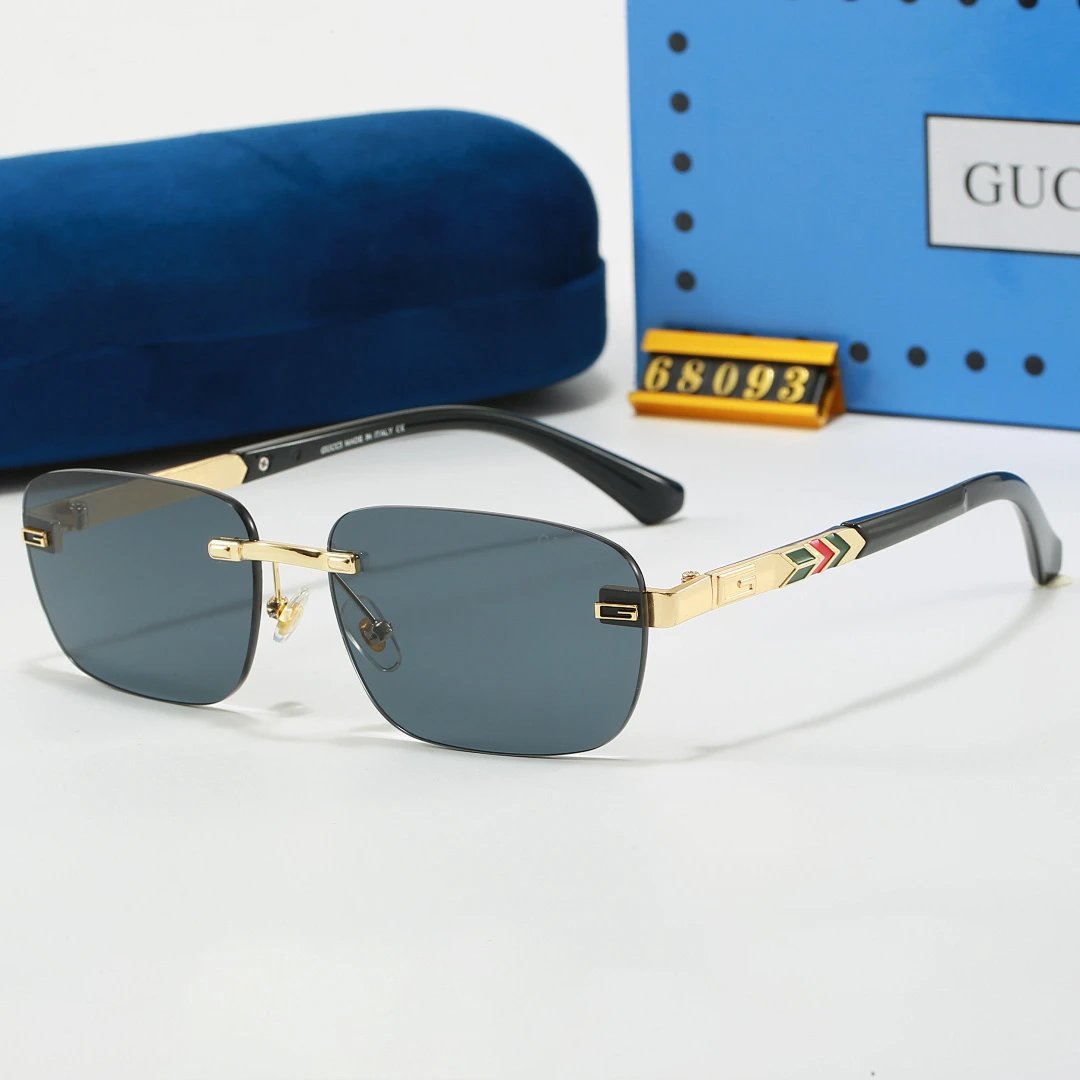 Gucci Blue Tinted Lens Square Sunglasses, Polished Frame Style 01