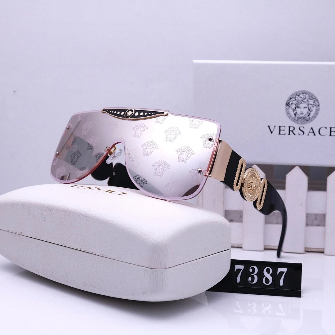 Versace Black Tinted Lens Square Sunglasses, Polished Frame Style 29