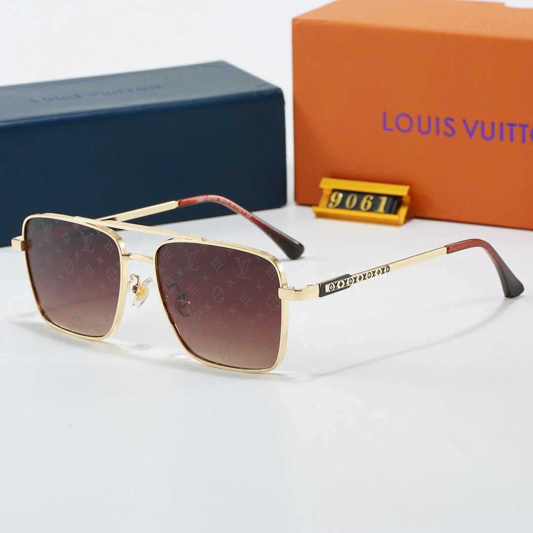 Louis Vuitton Brown Tinted Lens Square Sunglasses, Polished Frame Style 18