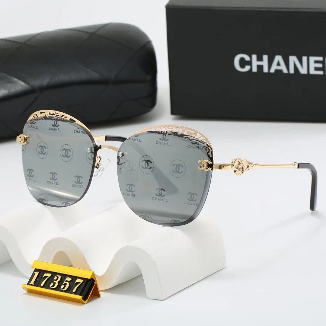Chanel Black Tinted Lens Square Sunglasses, Polished Frame Style 03