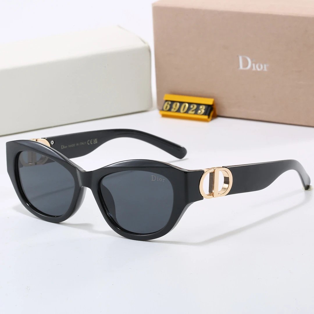 Dior Black Tinted Lens Square Sunglasses, Polished Frame Style 12
