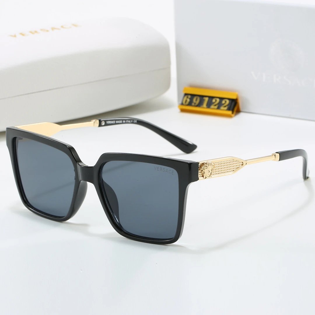 Versace Gray Tinted Lens Square Sunglasses, Polished Frame Style 31