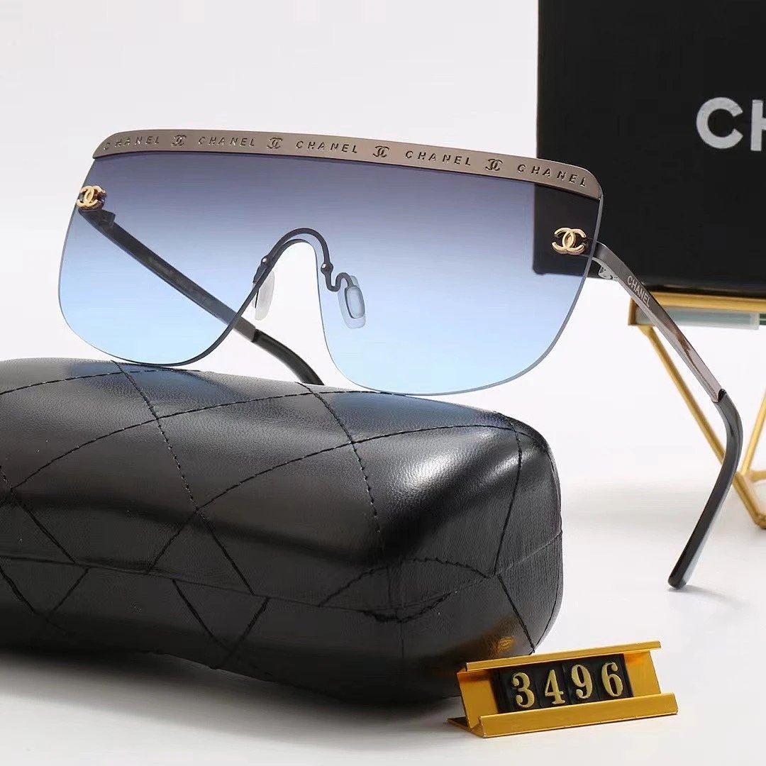 Chanel Black Tinted Lens Square Sunglasses, Polished Frame Style 10