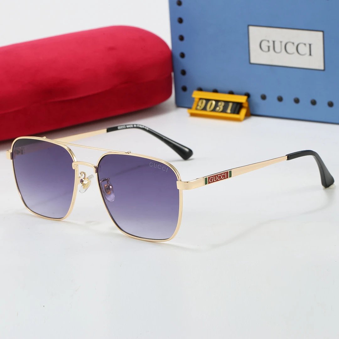 Gucci Tinted Lens Square Sunglasses, Polished Frame Style 13