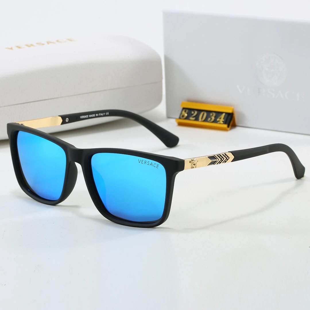 Versace Black Tinted Lens Square Sunglasses, Polished Frame Style 07