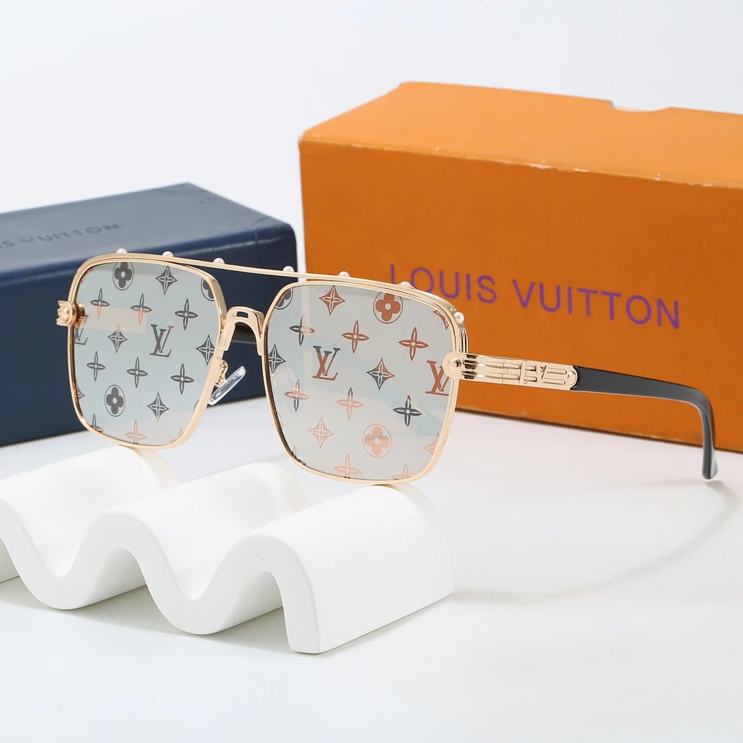 Louis Vuitton Brown Tinted Lens Square Sunglasses, Polished Frame Style 21