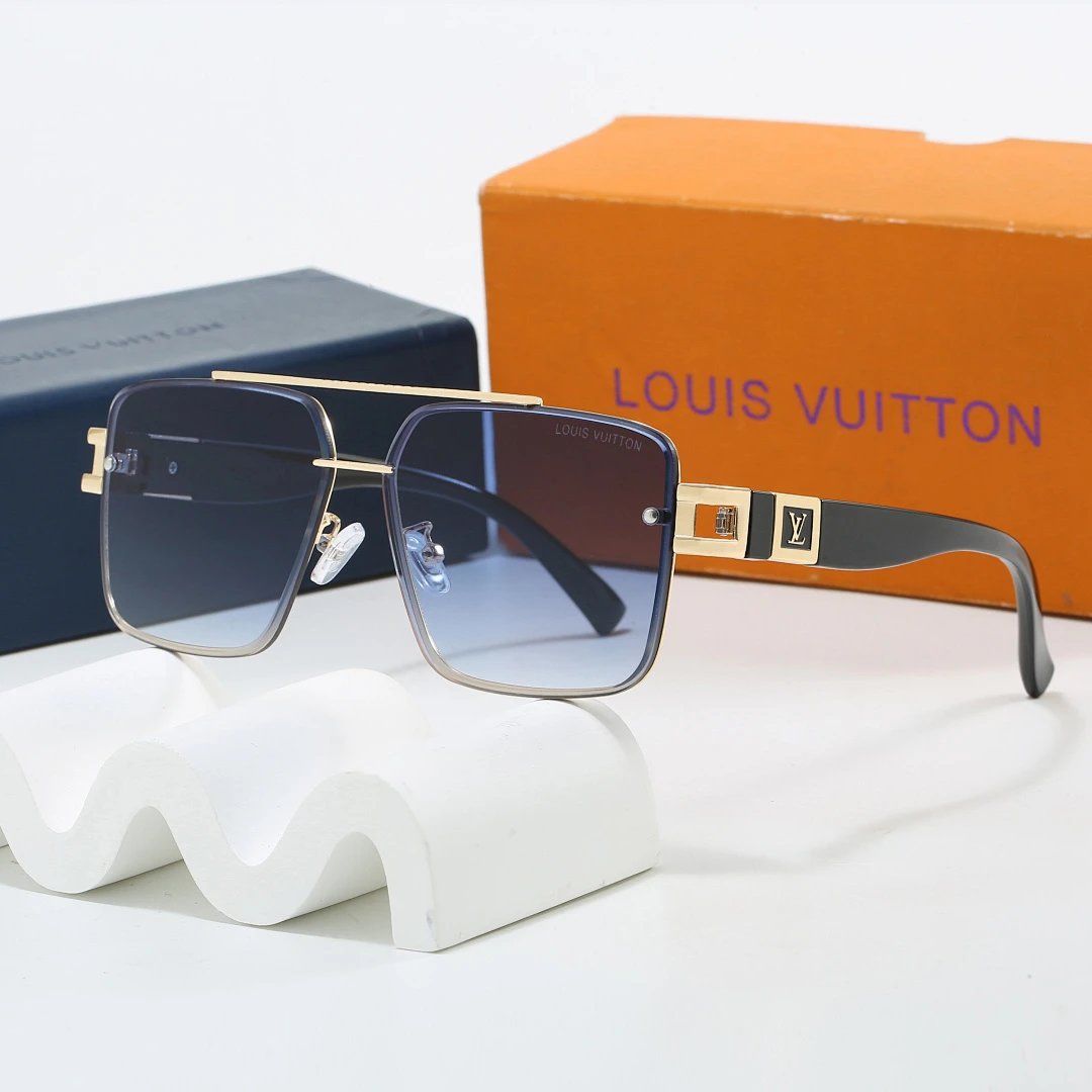 Louis Vuitton Brown Tinted Lens Square Sunglasses, Polished Frame Style 30
