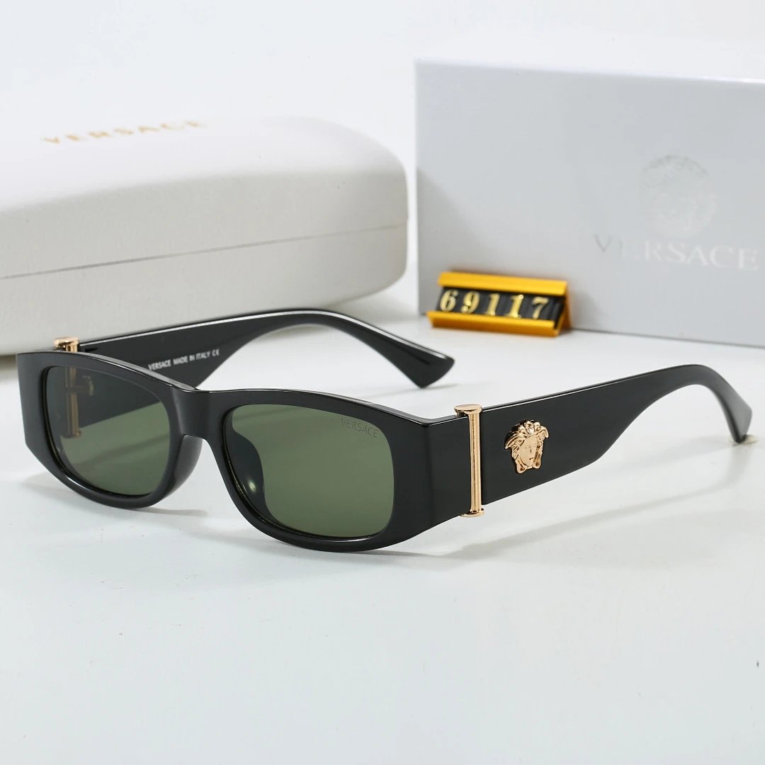 Versace Black Tinted Lens Square Sunglasses, Polished Frame Style 19