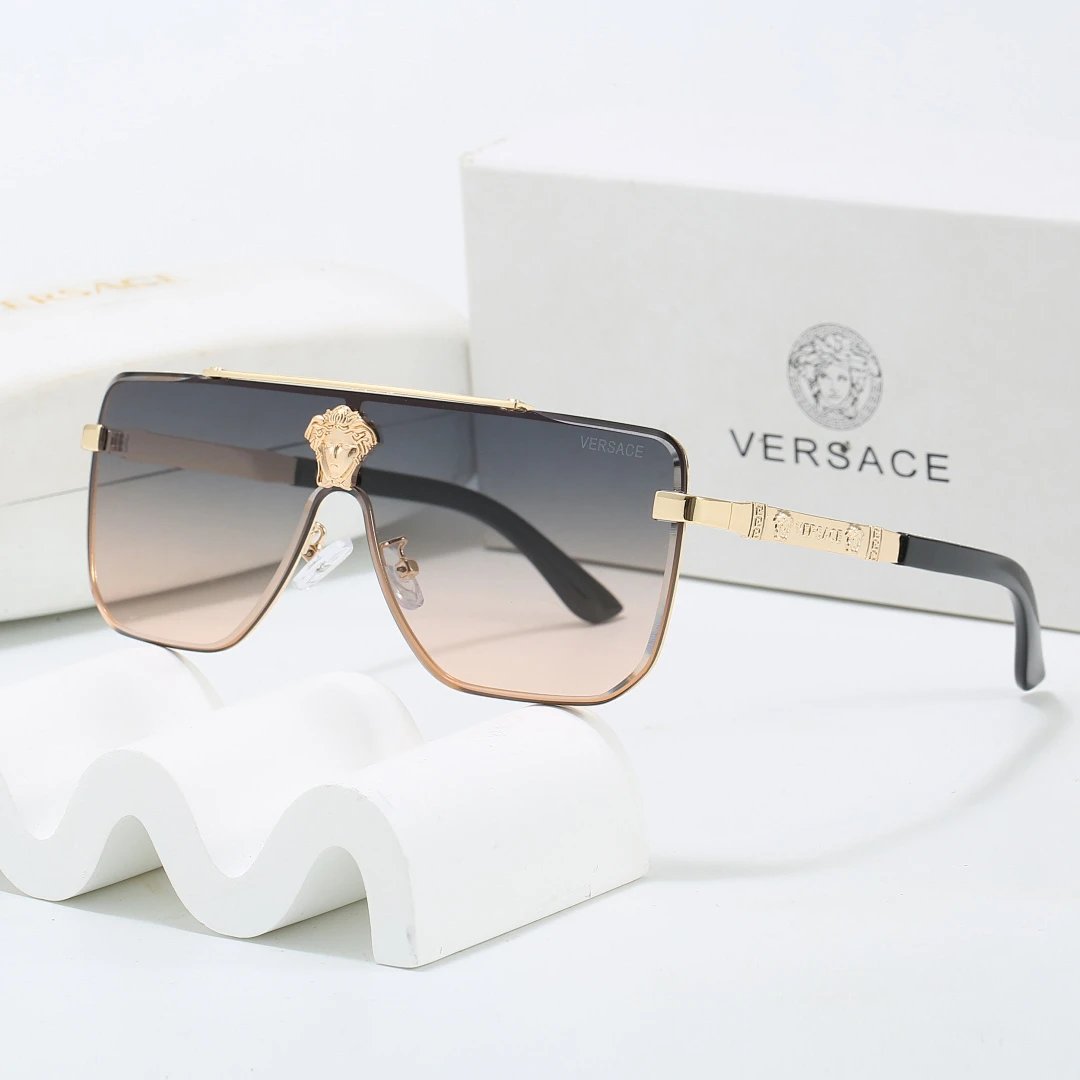 Versace Gray Tinted Lens Square Sunglasses, Polished Frame Style 13