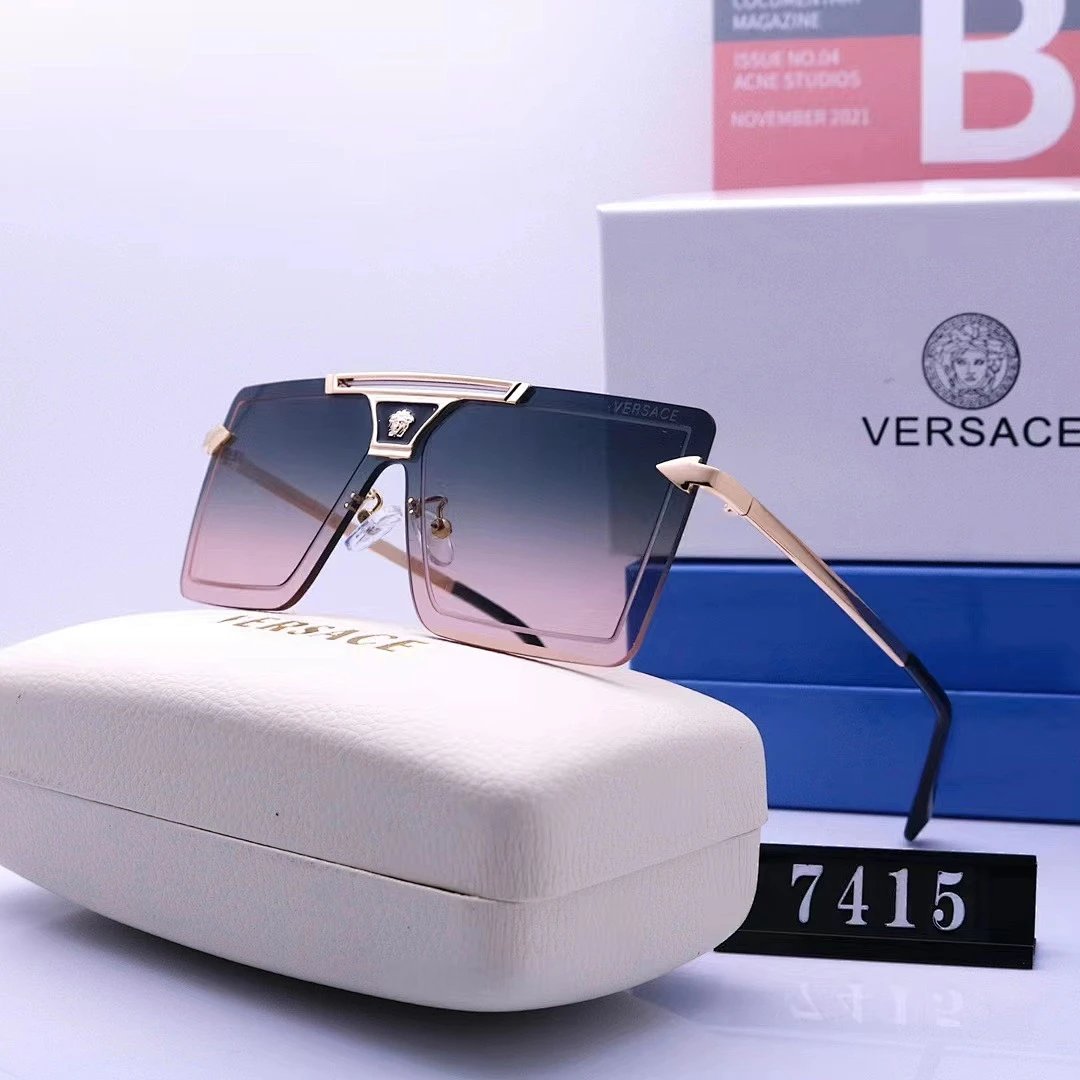 Versace Black Tinted Lens Square Sunglasses, Polished Frame Style 02