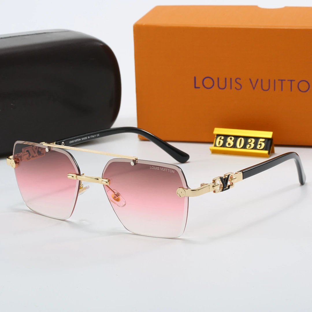 Louis Vuitton Brown Tinted Lens Square Sunglasses, Polished Frame Style 17