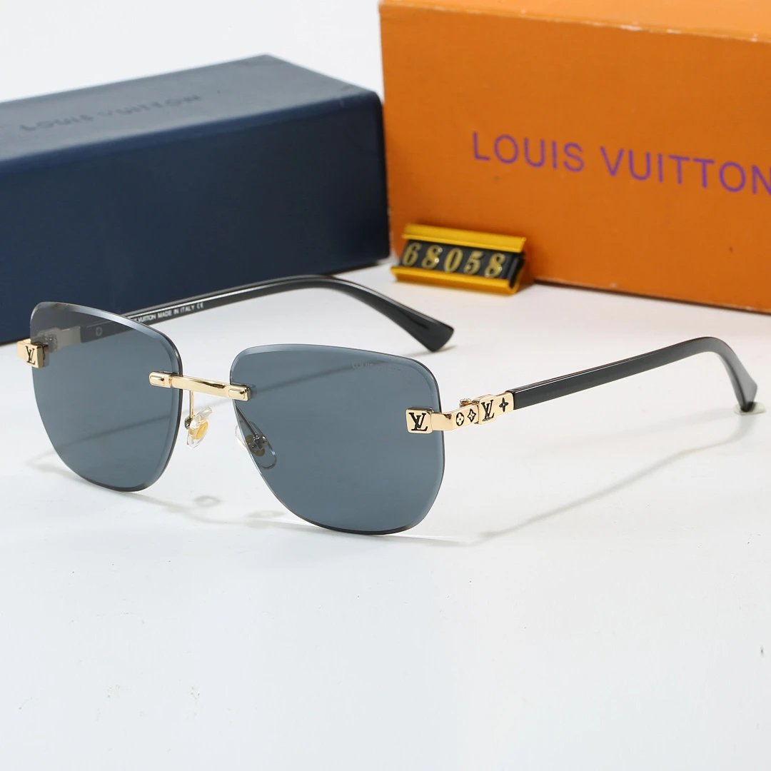 Louis Vuitton Brown Tinted Lens Square Sunglasses, Polished Frame Style 07
