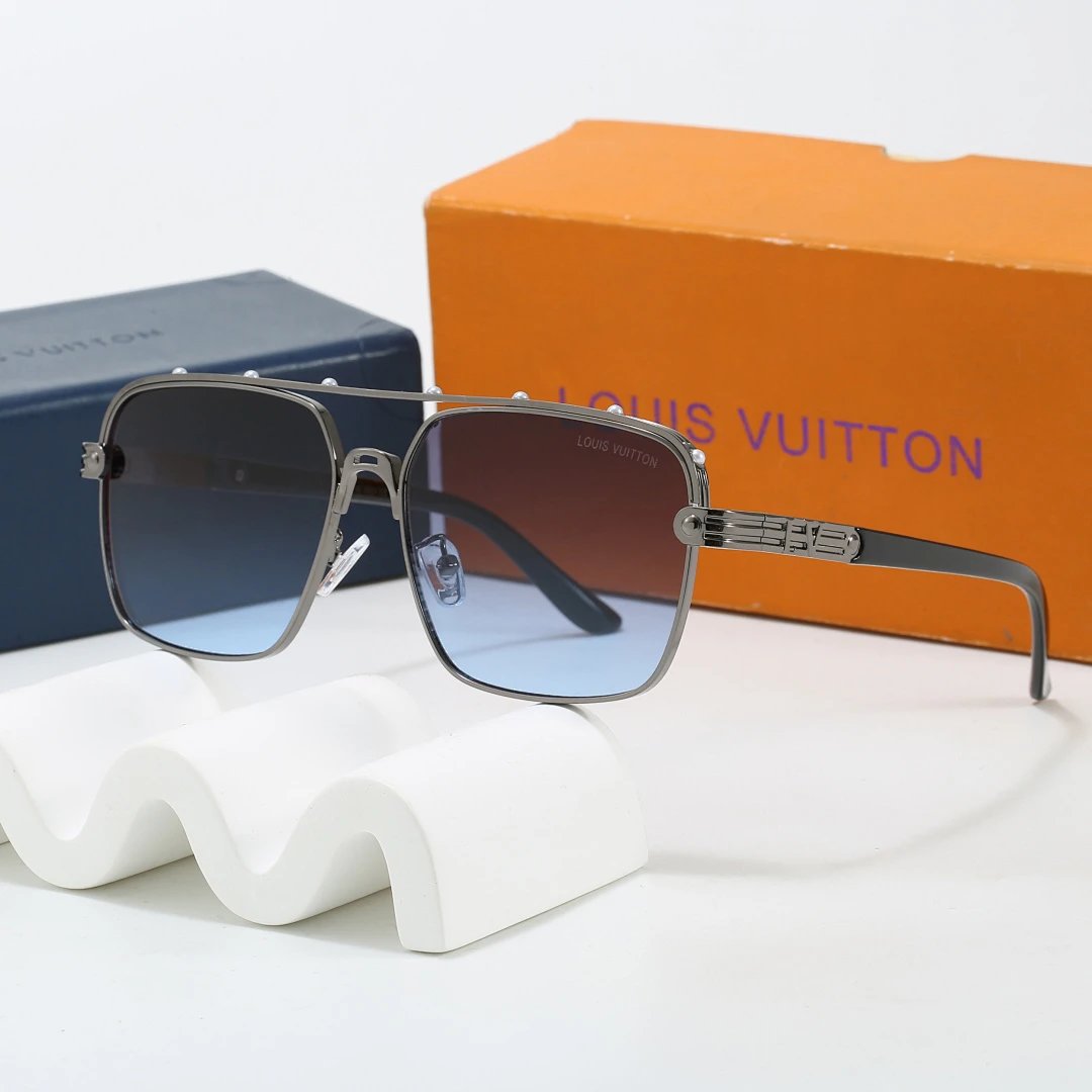 Louis Vuitton Brown Tinted Lens Square Sunglasses, Polished Frame Style 17