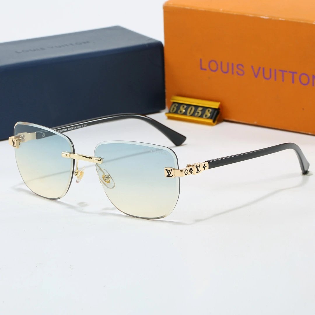 Louis Vuitton Brown Tinted Lens Square Sunglasses, Polished Frame Style 39