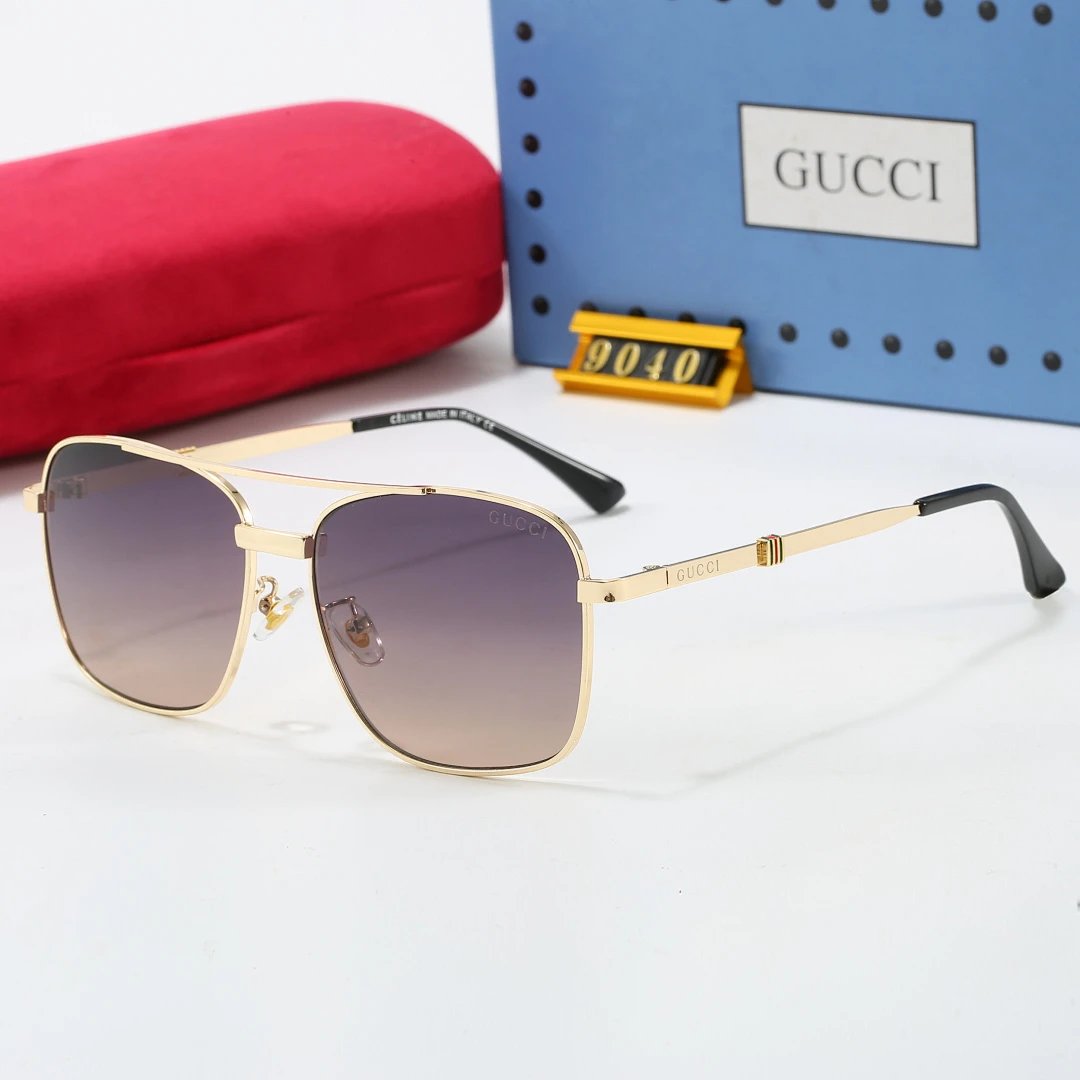 Gucci Brown Tinted Lens Square Sunglasses, Polished Frame Style 38
