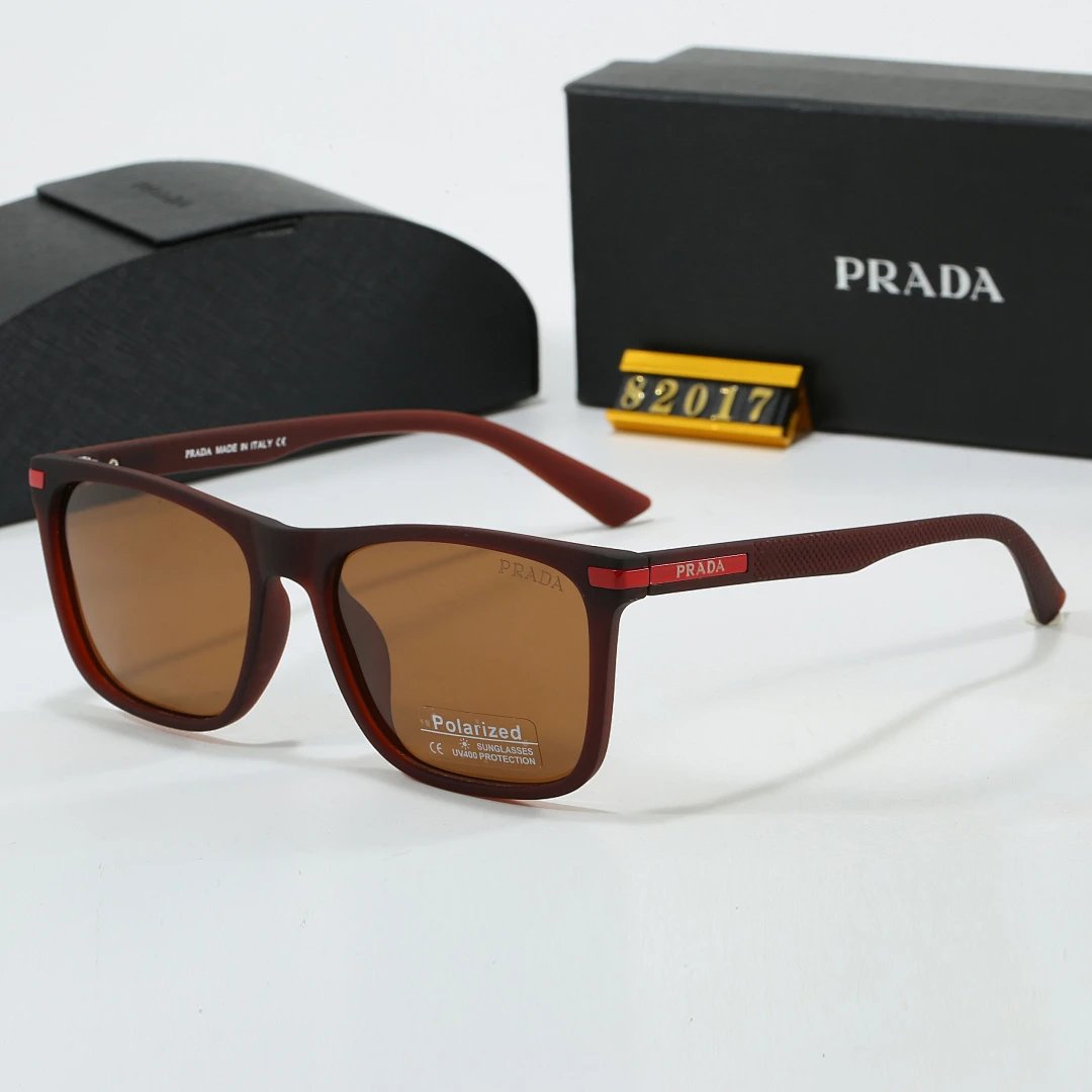Prada Black Tinted Lens Square Sunglasses, Polished Frame Style 07