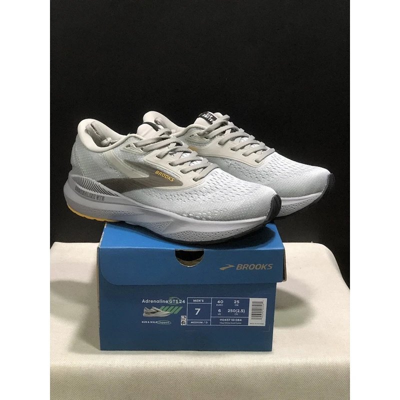 Brooks Adrenaline GT 24 Running Shoes Grey White - Style 1