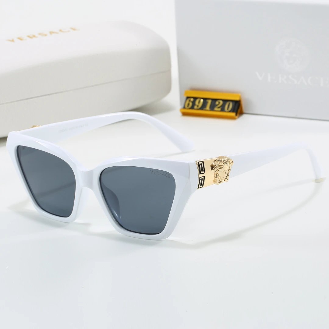 Versace Black Tinted Lens Designer Sunglasses, Polished Frame Style 03